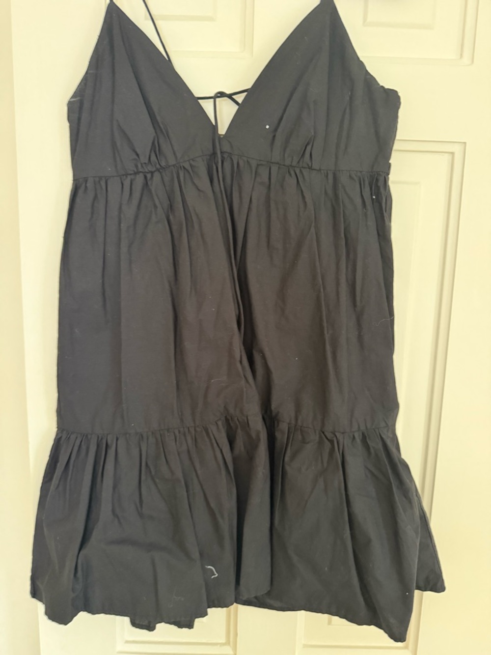 Zara Black Tiered Spaghetti Strap Dress